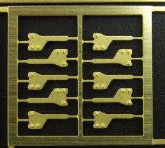 etched train name board brackets